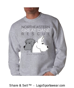 Adult Grey Save-A-Dane Crewneck Sweatshirt Design Zoom